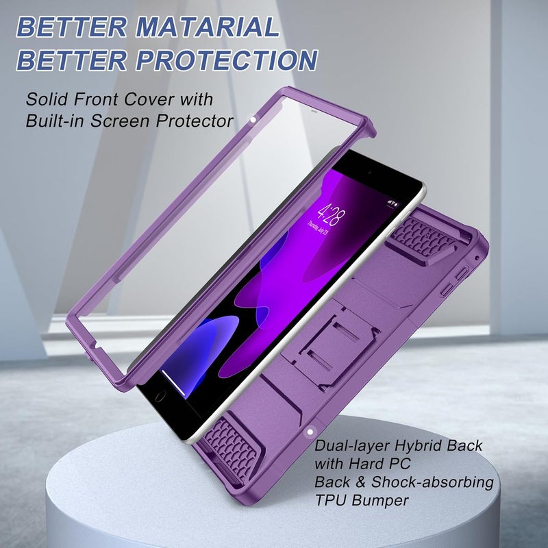 Soke Case for iPad 6th/5th Generation 9.7 Inch 2018/2017,with Built-in Screen Protector and Kickstand, Rugged Full-Body Heavy Duty Protective Cover for Apple iPad Air 2 /Pro 9.7 - Purple - Image 3